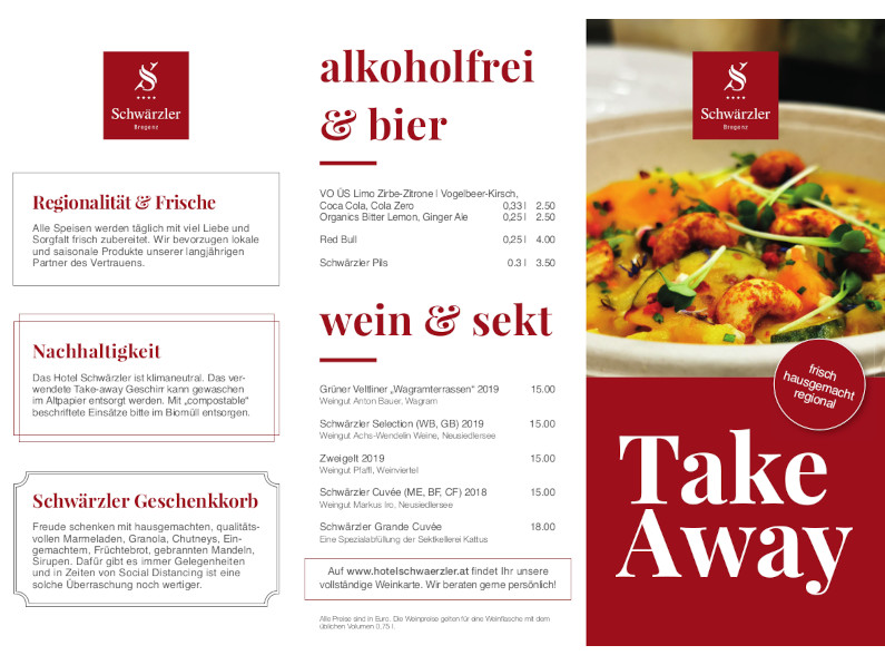 Schwärzler Take Away — neue Karte