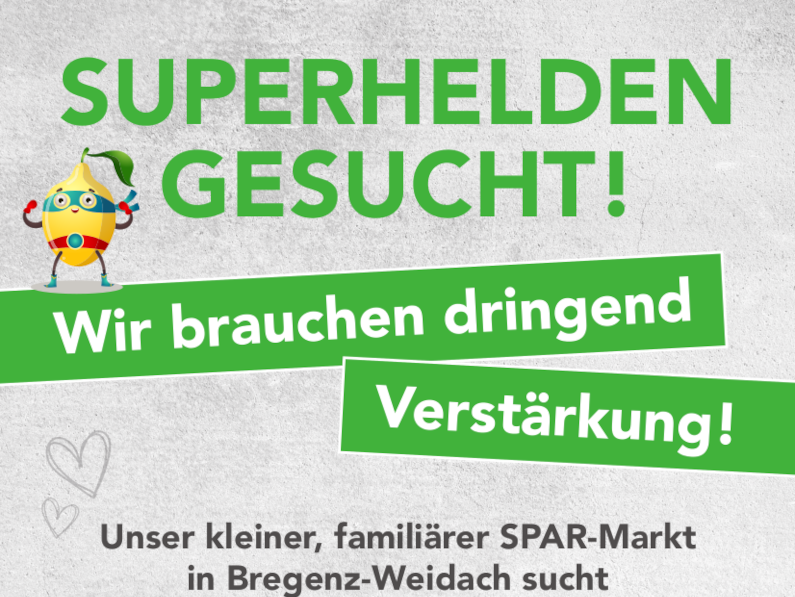 Superhelden gesucht! SPAR-Markt Weidach sucht MitarbeiterInnen