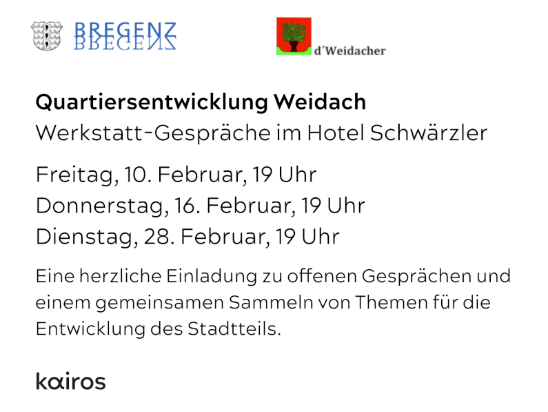 Quartiersentwicklung Weidach: Werkstatt-Gespräche