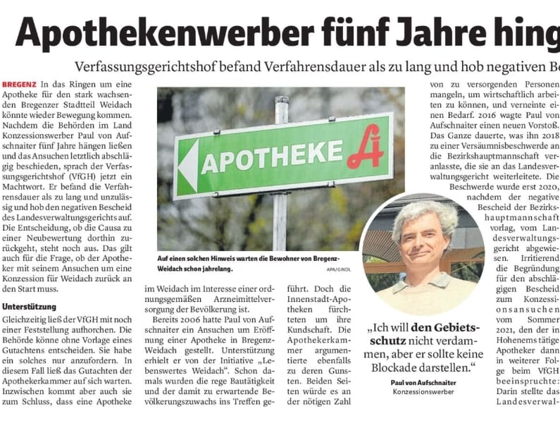 VN-Artikel zur Apotheke im Weidach